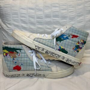 RARE Vans Sk8-Hi Save Our Planet World Map Sneakers - Size 11.5